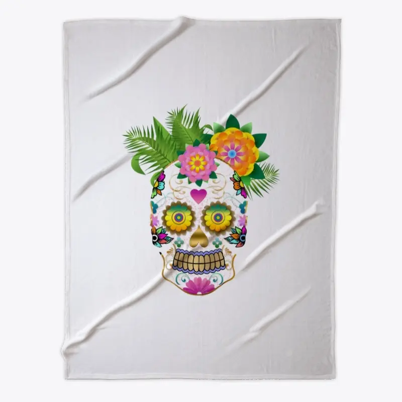 Skull art floral cute