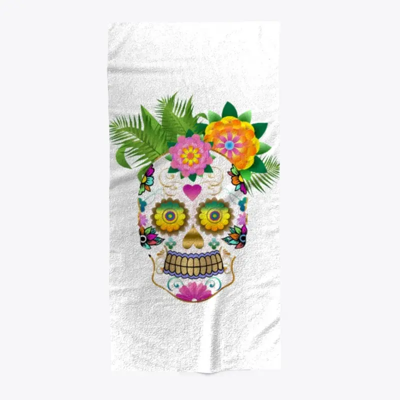 Skull art floral cute