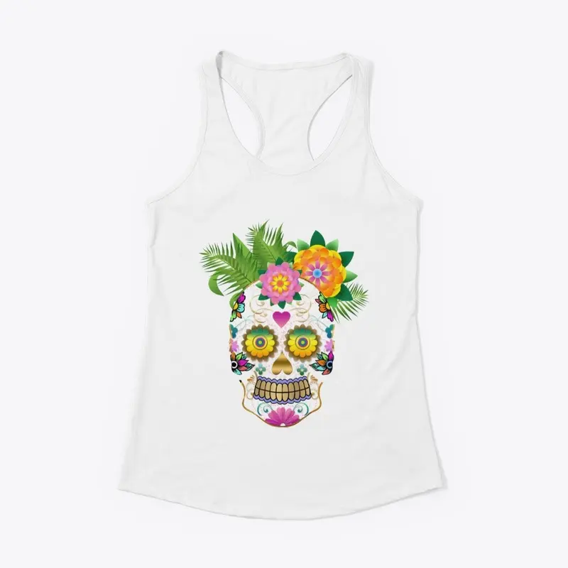 Skull art floral cute