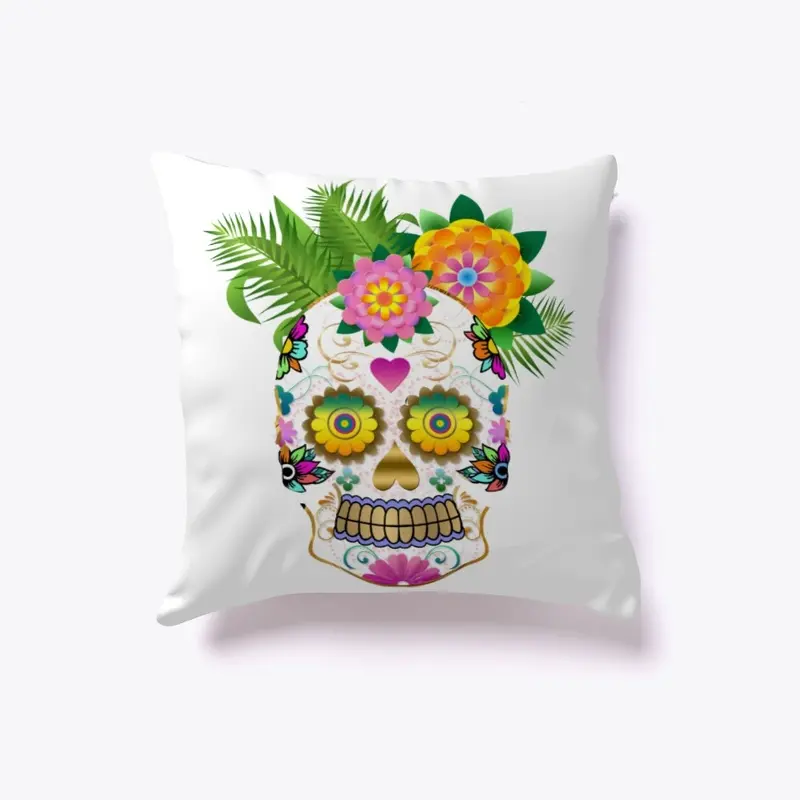 Skull art floral cute